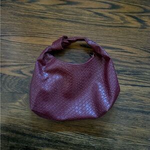 Elegant Woven Burgundy Handbag